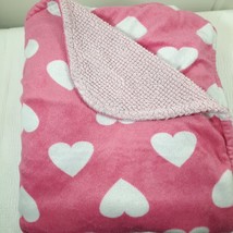 Garanimals Baby Blanket Hearts Sherpa Pink White Security Lovey soft plush girls - $39.00