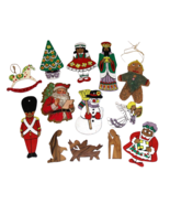 13 MIXED LOT ADORABLE WOODEN CHRISTMAS ORNAMENTS SANTA NATIVITY TREE TOY... - $7.00