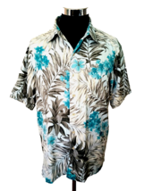 Van Heusen Studio Hawaiian Shirt Mens Size Large Multicolor Tropical Island - £14.55 GBP