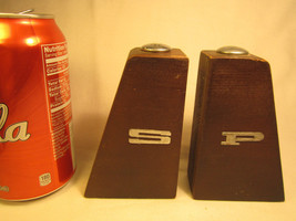 Vintage LARGE WOODEN Wood Salt &amp; Pepper Shaker Set JAPAN [Z230g] - £7.58 GBP