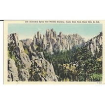 Postcard Cathedral Spires from Needles Highway SD 1940 Linen Curt Teich Unposted - £6.17 GBP