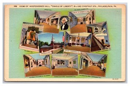 Multiview Independence Hall Philadelphia Pennsylvania PA UNP Linen Postcard Y13 - $2.92