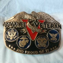 VINTAGE W.W.II VETERAN 1988 Belt Buckle Serial #1900 Official Licensed Mint - $195.03