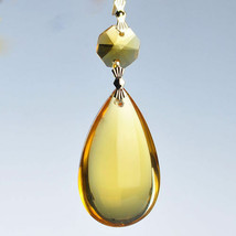 20Pcs Golden Chandelier Glass Crystal Lamp Prisms Part Hanging Drops Pendant 2&quot; - £19.15 GBP