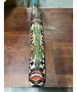 40” Colorful Hand Carved Handpainted Tiki Totem Pole - Masks Lizards - €30,18 EUR