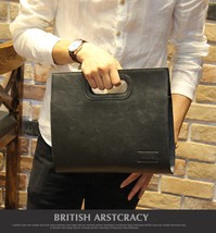 Vintage men&#39;s briefcases Handbag Business Office Bags maletines Crazy horse Leat - £31.22 GBP