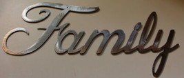 Family Word Sign - Metal Wall Art - Silver 18&quot;  - £20.91 GBP