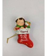 CAMPBELL&#39;S SOUP KID IN A STOCKING CHRISTMAS ORNAMENT 2001  - £9.74 GBP