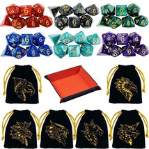6 Sets Dnd Dice Polyhedral Dice Dungeons And Dragons Rolling Dice For Rp... - £20.53 GBP
