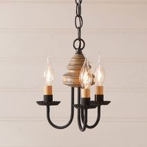 3-Arm Bellview Chandelier in Americana Pearwood image 2