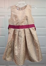 Special Editions Girls Princess Dress Gold Brocade Metallic Formal Mickey 14/16 - £28.05 GBP