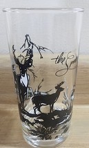 Vintage The Sportsman Drinking Glass Deer Family MCM 5 3/4&quot; See Pictures - $11.69