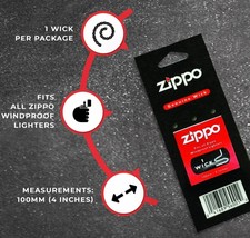 genuine zippo brand WICK oem for all zippo pocket lighters 1FLT 56001 - $14.96