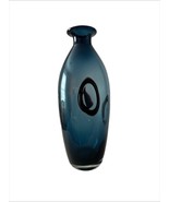Cobalt Blue Tall Art Glass Vase Handblown Tall Bud Dark Blue  Large Vase - £32.36 GBP