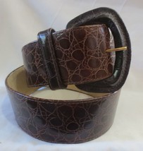 Anne Klein Women&#39;s Genuine Leather Brown Belt, Size L  Croc print Leathe... - £15.67 GBP