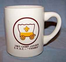 1983 BSA Sam Houston Area Council Camp Leader SHAC Ceramic Mug - £10.61 GBP