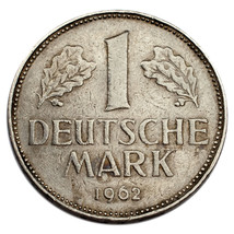 1962-G Germany 1 Mark Coin KM #110 XF Condition - $31.18
