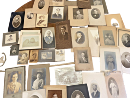 Photos 38 Lot of Early 1900s 1920s Antique Photographs Pictures Mounted Family - £99.92 GBP
