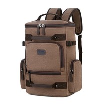 Men canvas backpack large capacity wear-resistant leisure travel computer bag re - £43.22 GBP