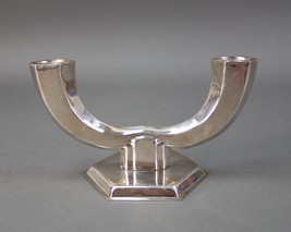 Michsaf B. Friedlaender Israel Silver Plated Art Deco Candlesticks Candl... - $76.99