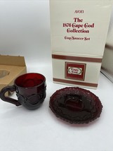 Vintage Avon The 1876 Cape Cod Collection Ruby Red Cup/Saucer Set - £13.21 GBP