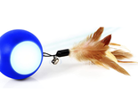 NEW Interactive Cat Toy Moving Billiard Ball w/ LED lights feathers &amp; be... - $11.95