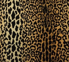 CLARENCE HOUSE SAMBURU NATURAL LEOPARD VELVET FABRIC BY THE (0.5)1/2 YAR... - £46.92 GBP