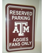 NCAA Texas A&amp;M University TAMU Aggies 12&quot; X 18&quot; Plastic Parking Sign Col... - £7.91 GBP