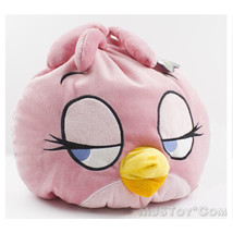 NWT Angry Birds Space Plush Bean Stella Doll Round Fluffy Big Pillow 12x12&quot; Pink - £31.69 GBP