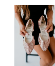 NEW Rollasole  Sparkling Rose Glitter Take Along Flats Size Large 9.5 10 10.5 - £16.66 GBP