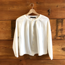 S - Jenni Kayne $275 White Wool Blend Button Up Willow Shirt Top 0510AY - £103.89 GBP