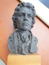 Beethoven Bust By Austin Production Chalkware Black Sculpture 14&quot; - £98.55 GBP