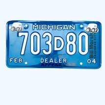 2004 United States Michigan Base Dealer License Plate 703D80 - £13.19 GBP