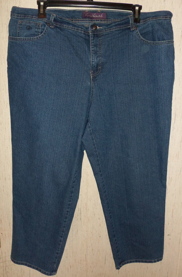 EXCELLENT WOMENS Gloria Vanderbilt DISTRESSED BLUE JEANS  SIZE 22W - SHORT - $28.01