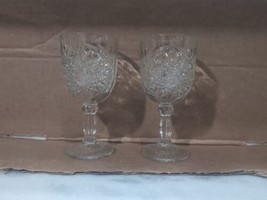 Libbey Star of David Wine Goblet, Set of 2 Etched Glasses, 10oz Hobstar,... - $24.75