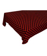 58&quot;x144&quot; - Red and Black - Tablecloth Checkerboard Print Wedding Birthdays - £55.02 GBP