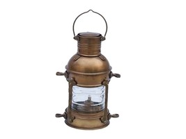 Antique Brass Anchor Oil Lantern 12&quot;&quot; - £132.72 GBP