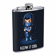 Keepin It Cool Combat Hip Flask Stainless Steel 8 Oz Silver Drinking Whiskey Spi - £7.82 GBP