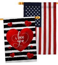 Love You Day House Flags Pack Valentine 28 X40 Double-Sided Banner - £41.41 GBP