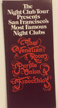 Vintage Venetian Room Brochure Purple Onion San Francisco California BR4 - £7.73 GBP