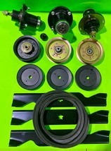 Z248f Deck Rebuild Kit: Cast Iron Spindles, Lift Blades, Pulleys Belt - £212.91 GBP