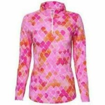 Nwt Ladies Ibkul Ariel Pink Long Sleeve Mock Golf Shirt - S M L Xl &amp; Xxl - £55.81 GBP