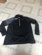 Maurices Size Medium Black Half Zip Knit Pull Over Jacket velvet Accents - £19.35 GBP