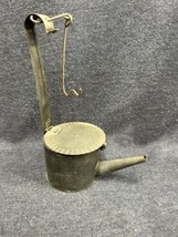 Antique  Estate Find 7.5” Early Tin Betty Lamp For Whale Oil Or Grease W... - £38.14 GBP