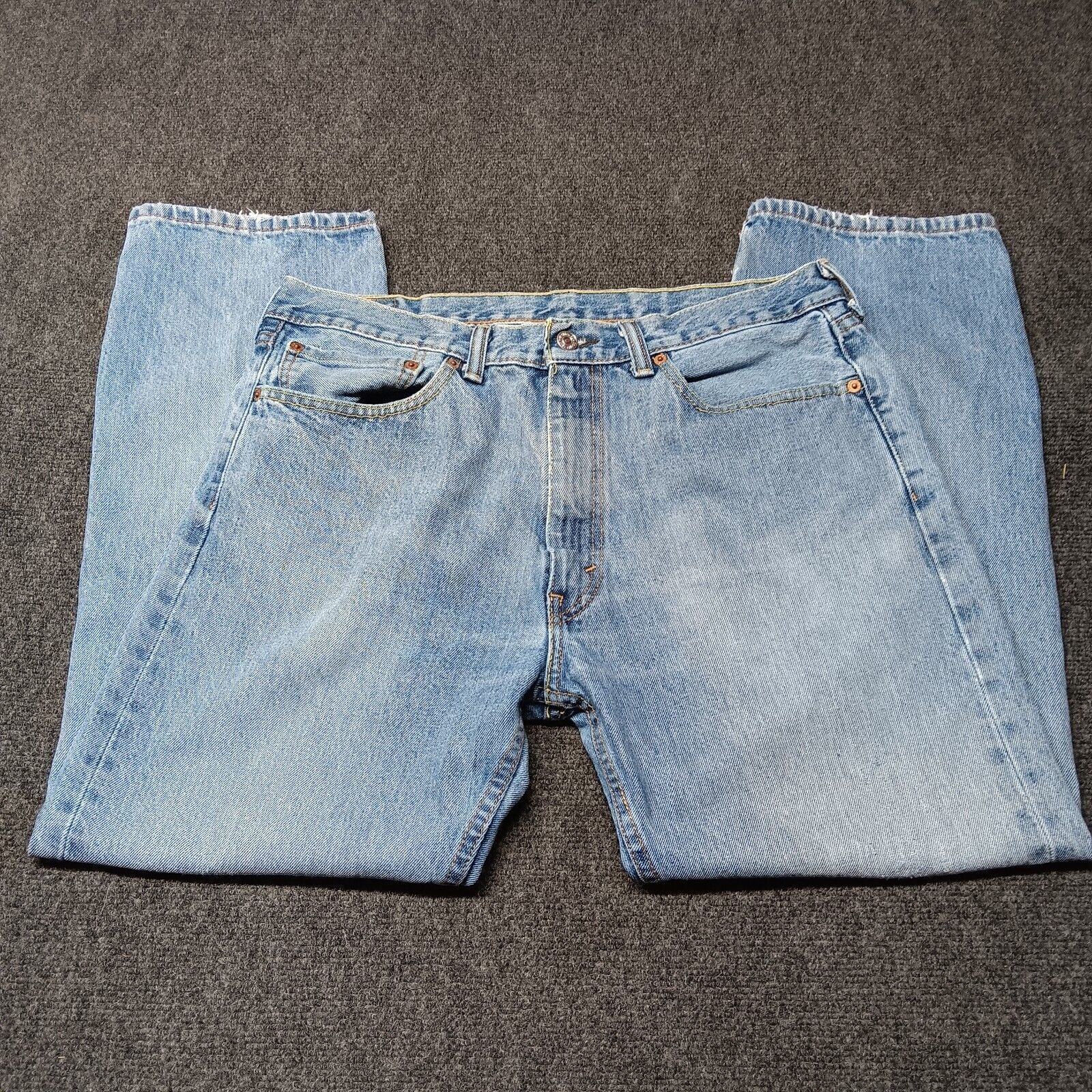 Levis 505 Jeans Men 36x29 Blue Straight Leg Regular Fit Mid Rise Casual ... - $17.05