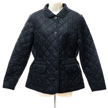Gap Women&#39;s VTG Quilted Jacket L Large Black Button Front Drawstring Waist Coat - £42.47 GBP