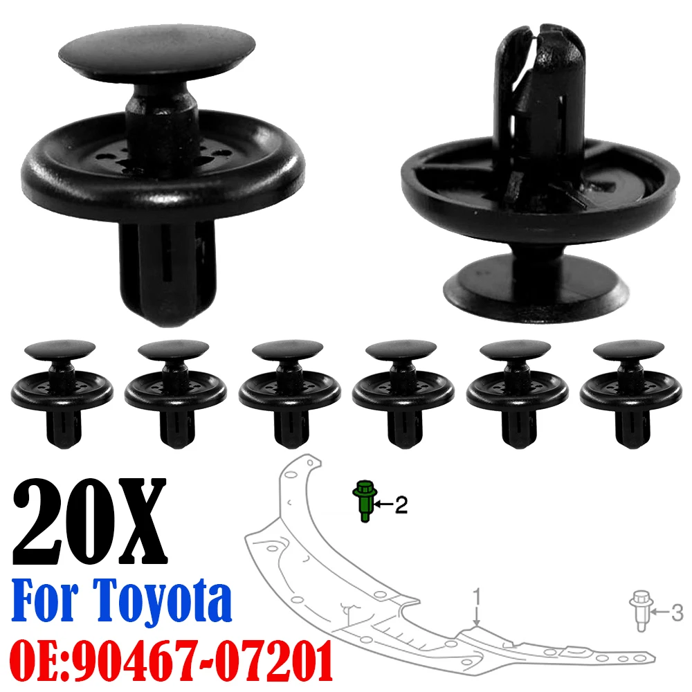 20Pcs Auto Panel Rivet Fastener Bumper Mud Flaps Cover Fixed Clips For Toyota - £9.28 GBP