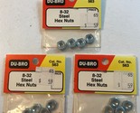 3 packs of DUBRO 8-32 Steel Hex Nuts (4) 563 RC Radio Controlled Parts L... - $2.99