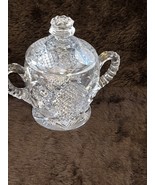VICTORIAN Heavy Pressed Glass Covered Sugar Bowl  - $50.99