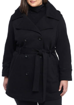 NWT JONES NEW YORK  BLACK HOOD  BELTED COAT JACKET SIZE 1 X  WOMEN $150 - $105.67